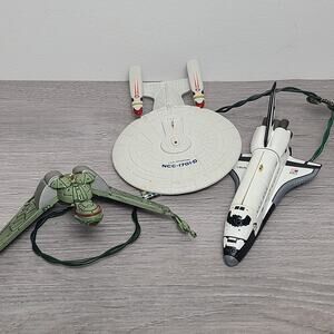 Hallmark Keepsake Ornament 90s Bird Of Prey USS Enterprise NASA Shuttle Bundle 3